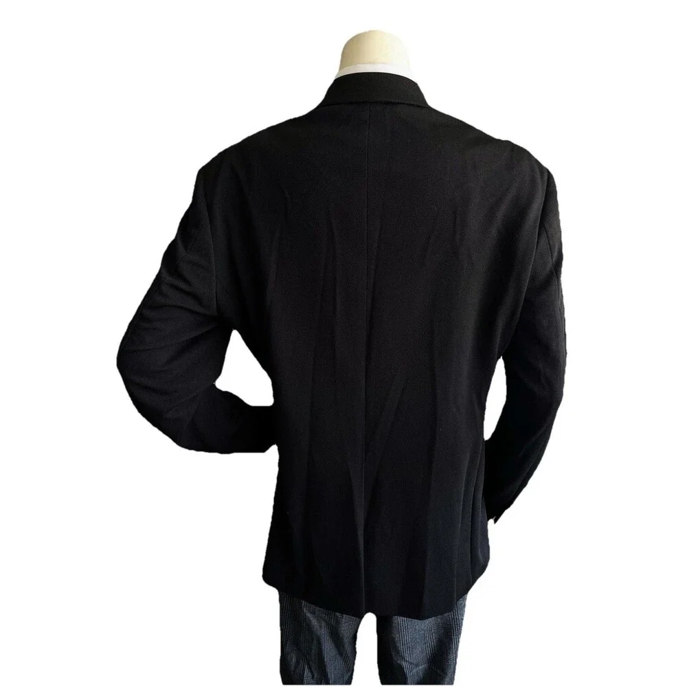 New Barabas Men Blazer 46R Formal Dinner Jacket Gold Buttons Slim Fit Black